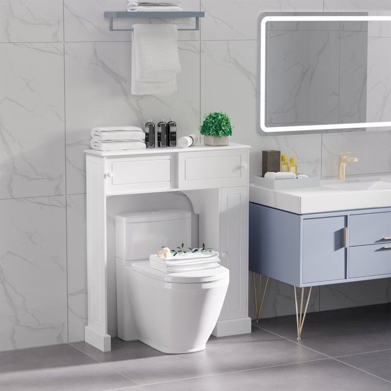 Freestanding Over-The-Toilet Storage Cabinet with Large Open Cubby