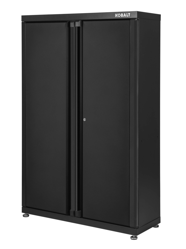 Garage Cabinet: Extra Wide Matte Black Steel Diamond Plate Tool Storage