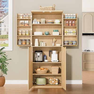 Garage Storage System with Integrated Workbench and Tall Lockers