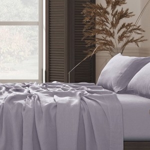 Garment Washed Linen Sheet Set Crinkled Texture Bedding