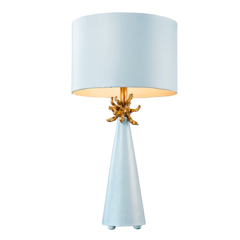 Glam Table Lamp: Marbleized Double Gourd with Gold Accents