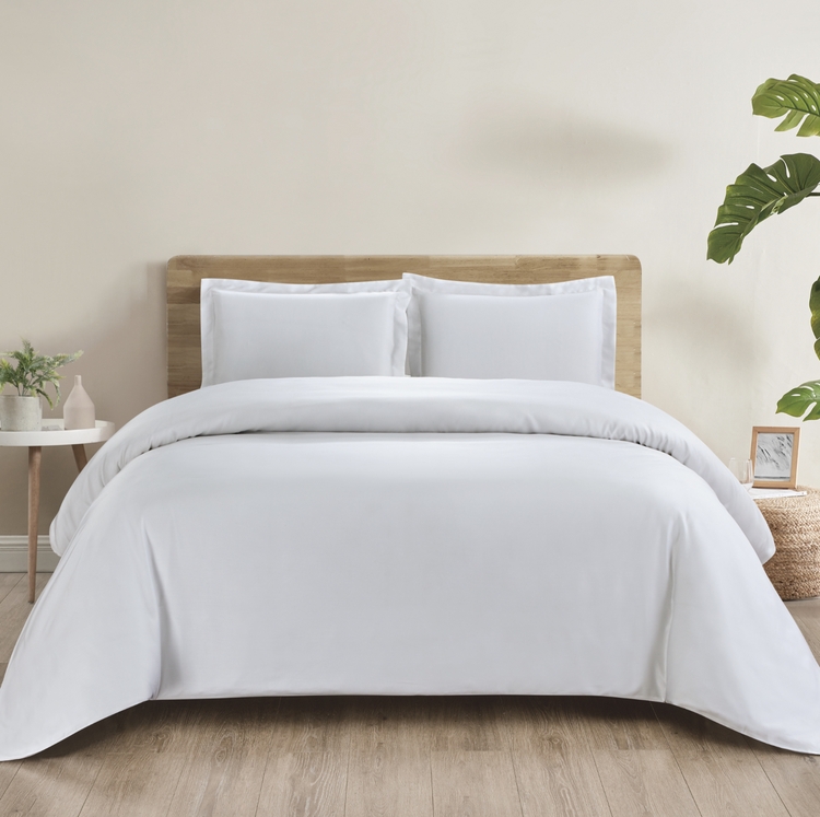 Grey Duvet Cover Set Smooth Texture Matte Finish Scandi Style Bedding