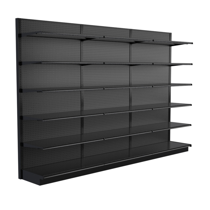 Heavy Duty Gondola Shelving with 18 Adjustable Shelves