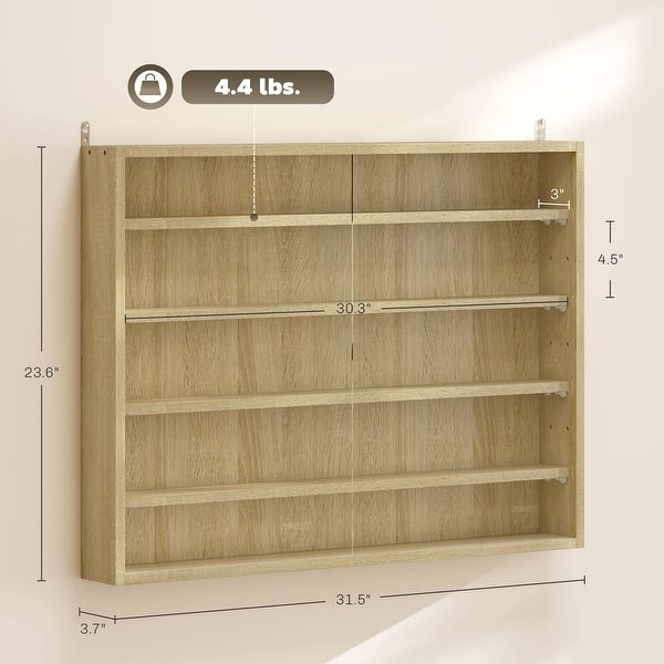 HOMCOM 5-storey Wall Shelf Display Cabinet w/2 Glass Doors and 4 Adjustable  Shelves - Bed Bath & Beyond - 31965999
