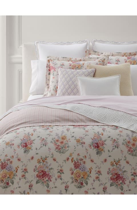 Horizontal Pleated Duvet Cover Set Ivory Tonal Texture Contemporary