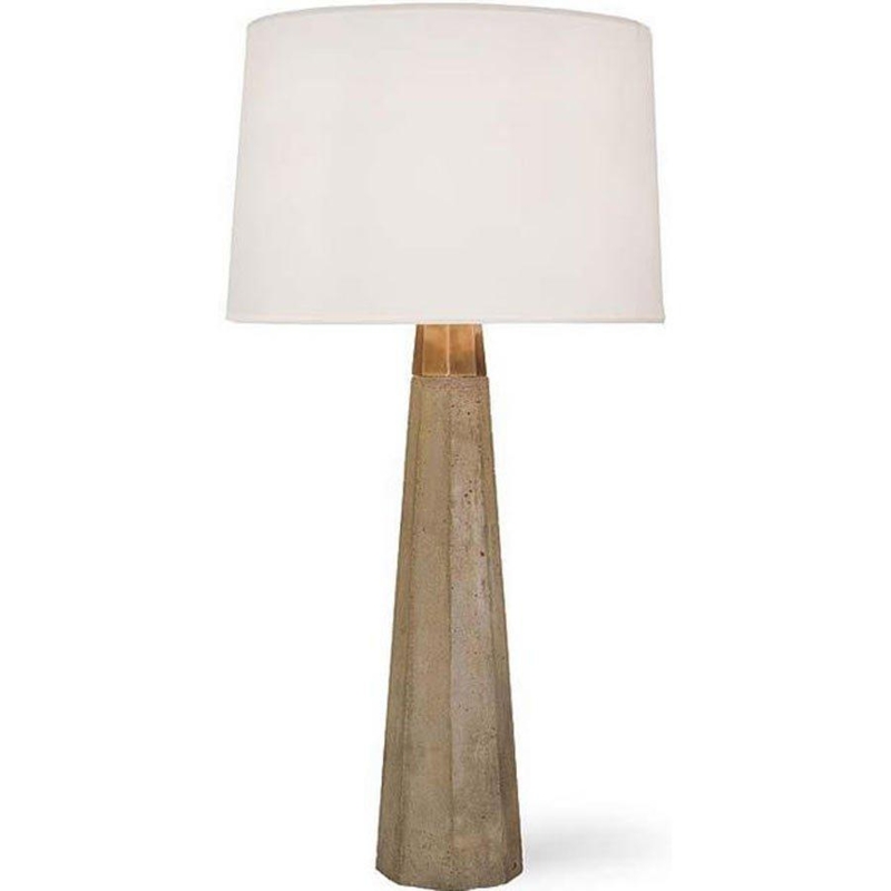 Industrial Chic Table Lamp with Concrete and Brass Base