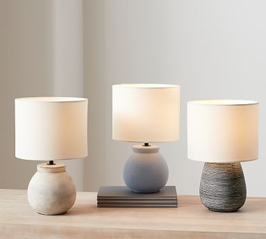 Industrial Exposed Bulb Table Lamp on Small Concrete Base