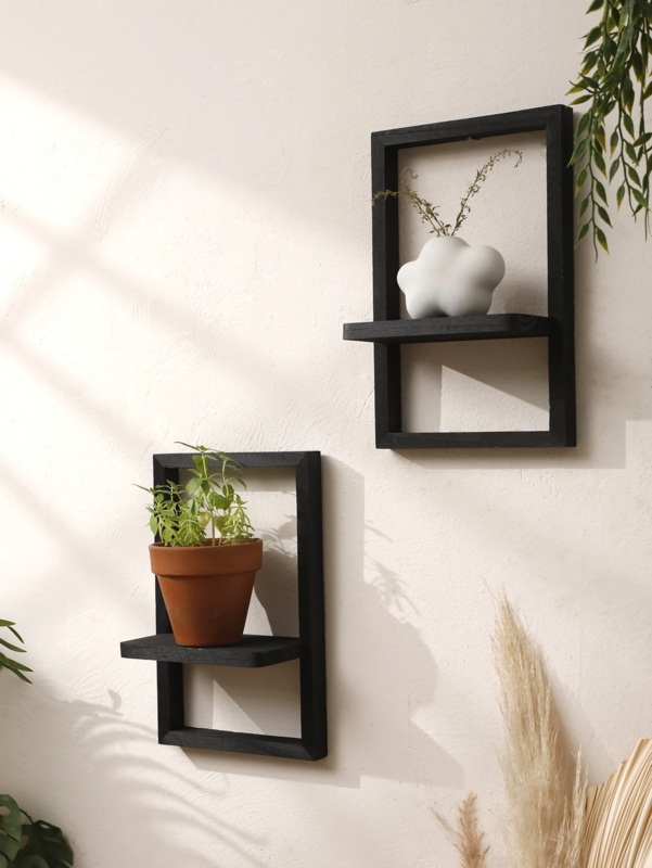 Industrial Pipe Bracket Floating Shelves Natural Wood Tiered Rustic