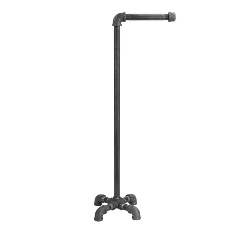 Industrial Pipe Toilet Paper Holder with Dual Roll Dispenser Arms