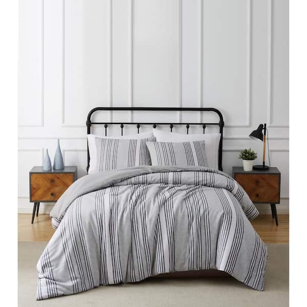Kiel Stripe Flannel Duvet Cover Set, Cotton Coastal Style