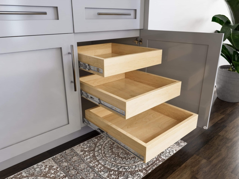 Kitchen Cabinetry Cup Pulls Matte Black Hardware Gray Shaker Style