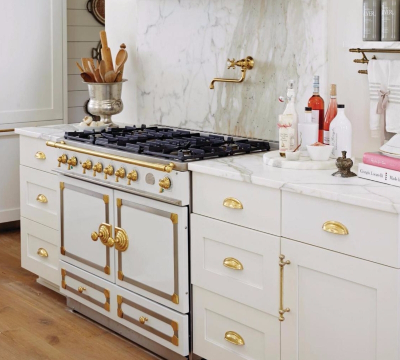 Kitchen Cabinetry French Country Mixed Brass Hardware