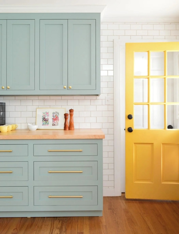 Kitchen Cabinets Sage Green Farmhouse Grid Tile Shaker Style