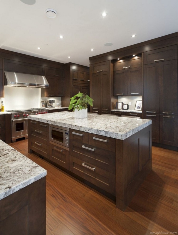 Kitchen Cabinets: Two-Tone Transitional Kitchen Design, Large Island.