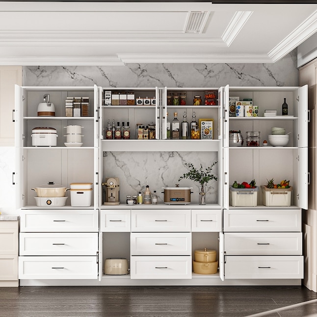 Kitchen Pantry Full Wall Scale Modular Design Glass Doors Drawers