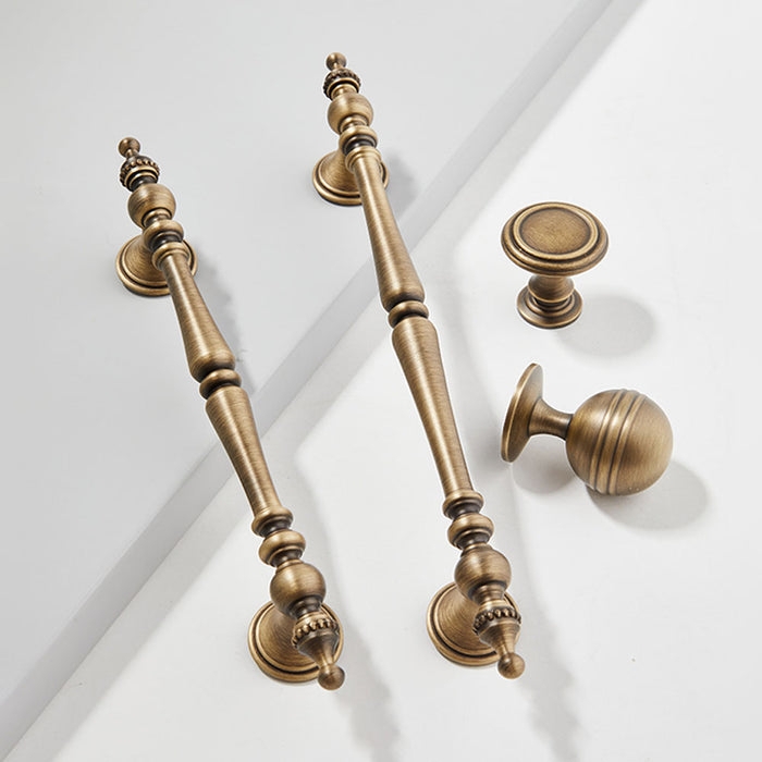 Knurled Antique Brass Cabinet Pulls for Kitchens