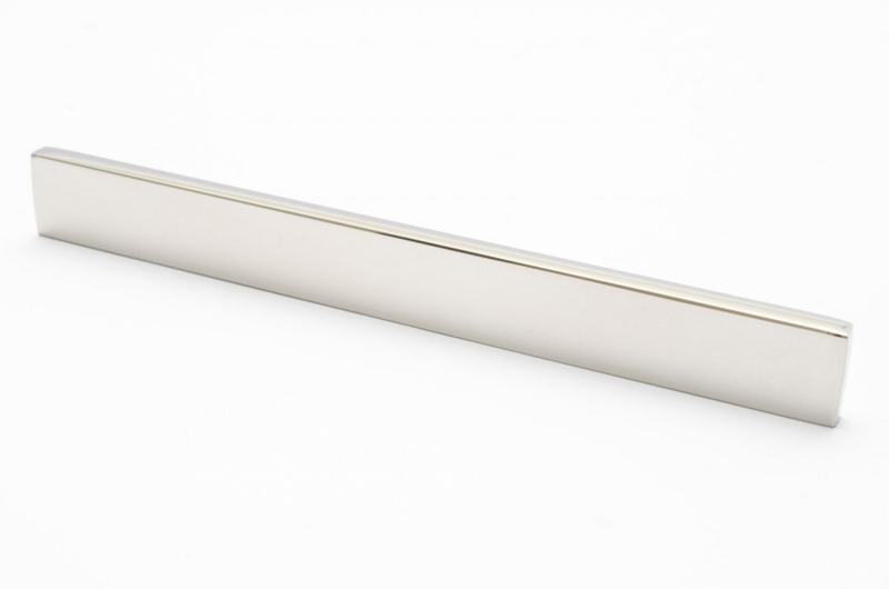 L-Shaped Cabinet Pull Low Profile Polished Silver Toned Sleek Design
