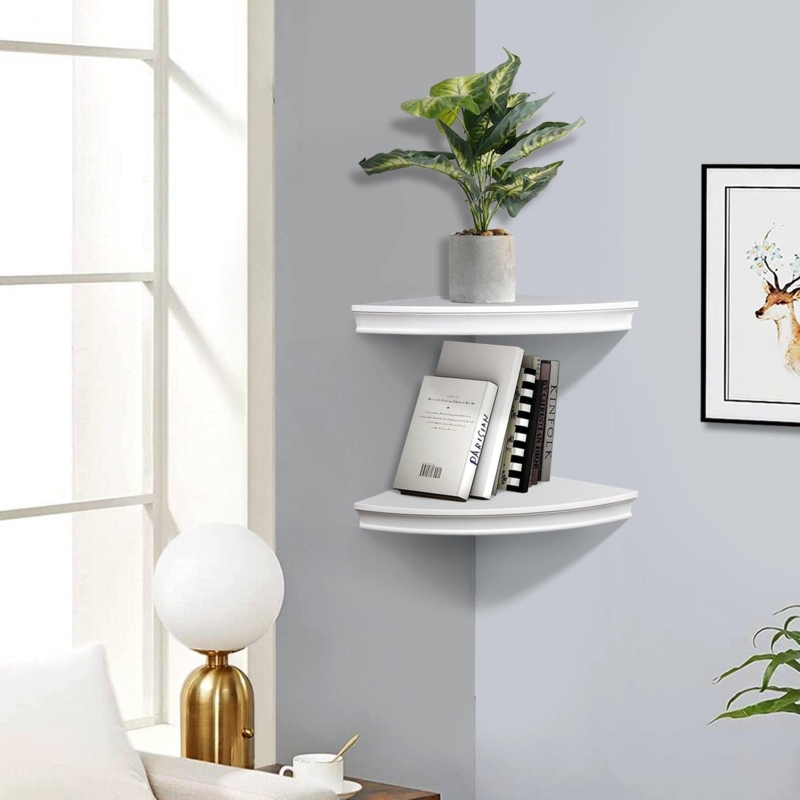 L-Shaped Corner Shelf Floating Design Wall Mounted Scandinavian