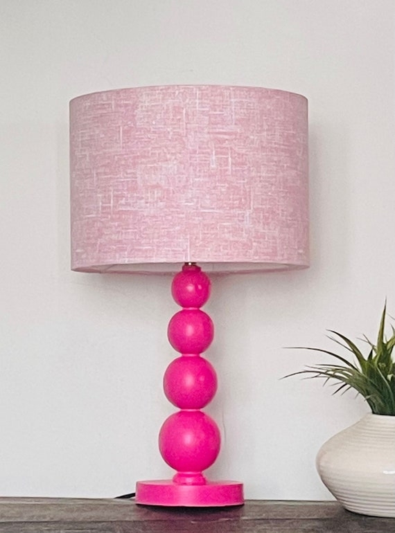 Lamp Shade: Woven Linen-Like Texture, Drum Silhouette. Minimalist Decor.