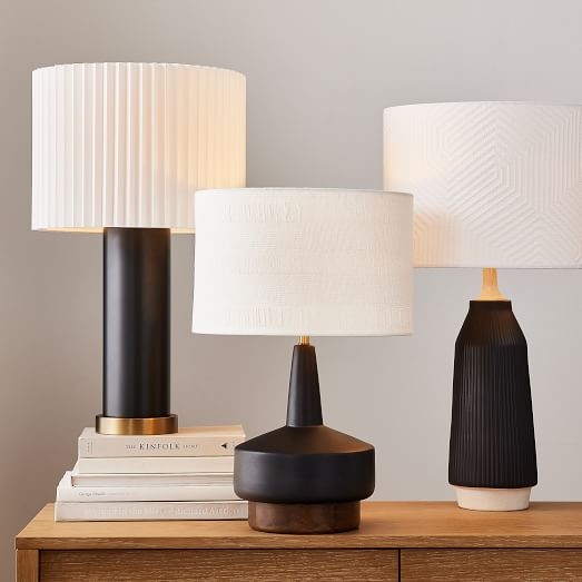 Lamp Shades, Neutral Woven Fabric Drum Replacement Shades, Matte Finish