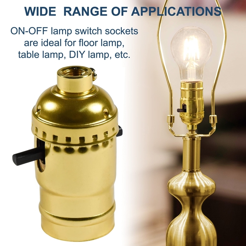 Lamp Socket Antique Bronze Finish Push-Through Switch for DIY Pendant