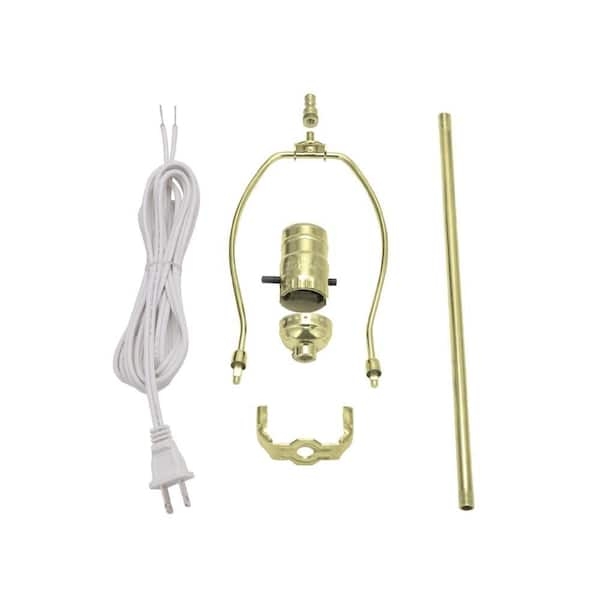 Lamp Socket Kit Brass Push-Through with Multi-Size Stoppers for DIY