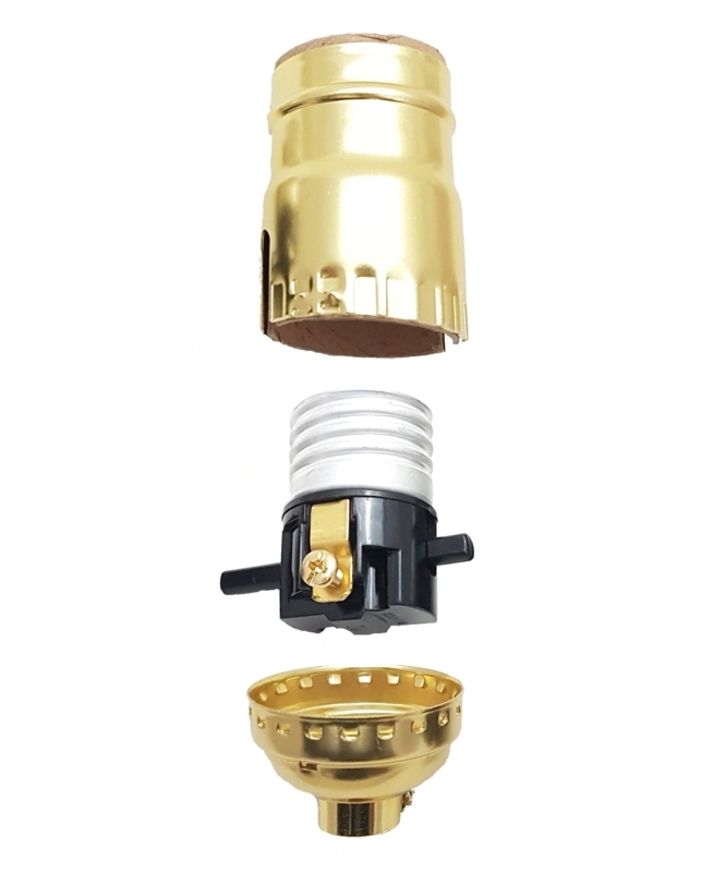 Lamp Wiring Kit Brass Plated Finish with Adjustable Harp for Custom Shades