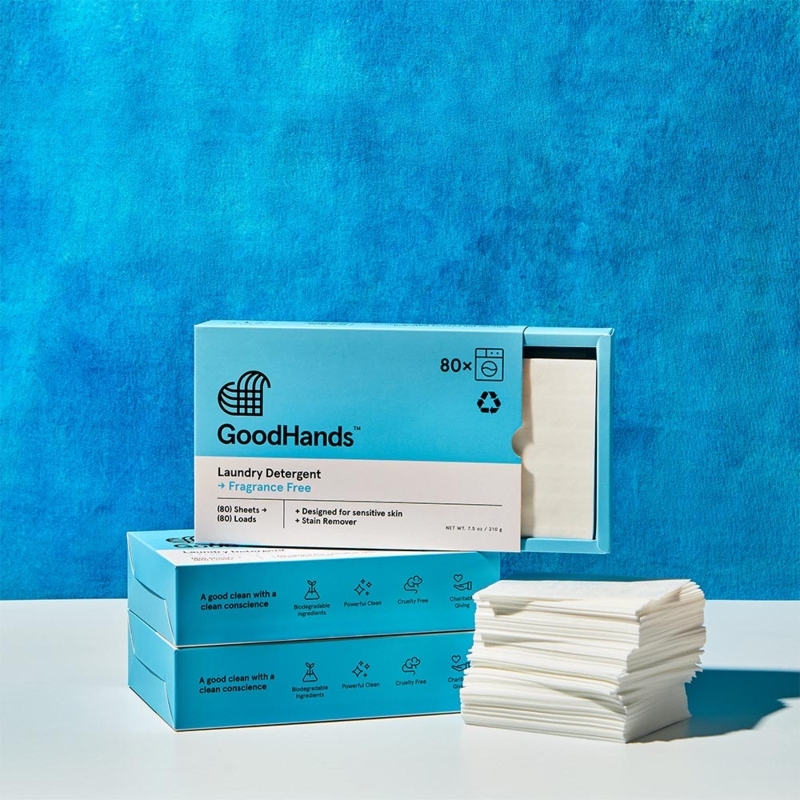 Laundry Detergent in Sheet Form with Plastic Free Packaging