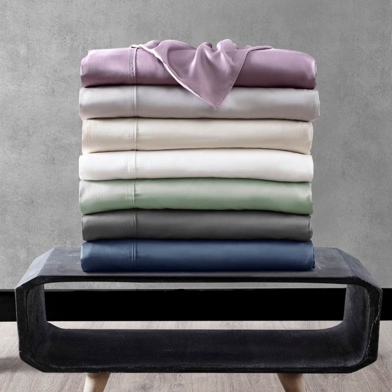 Lavender Bedding Set with Sateen Sheen and Subtle Striped Texture