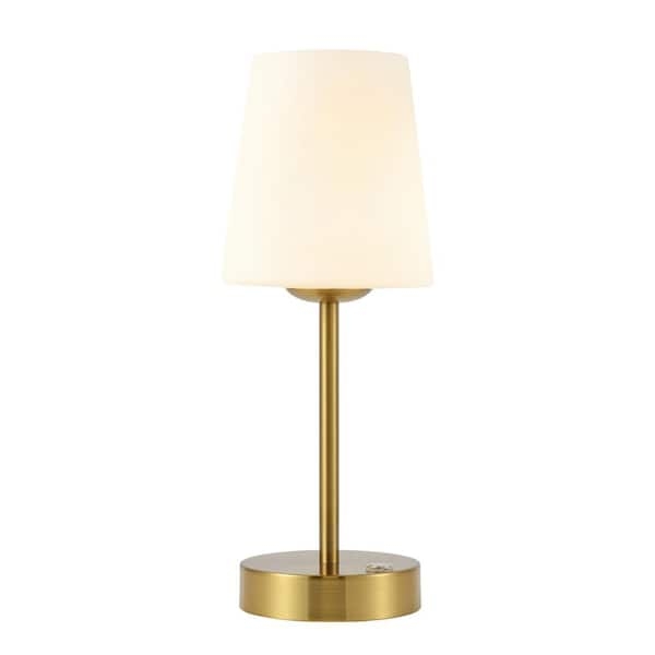 LED Table Lamp: Modern Gold Domed Shade with Tapered Stem