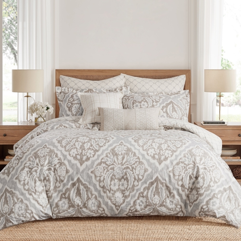 Levtex Home Becker Taupe Duvet Cover Set, Taupe, Full/Queen