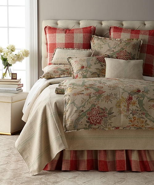 Light Blue Duvet Cover Set with Ruffled Trim Edges