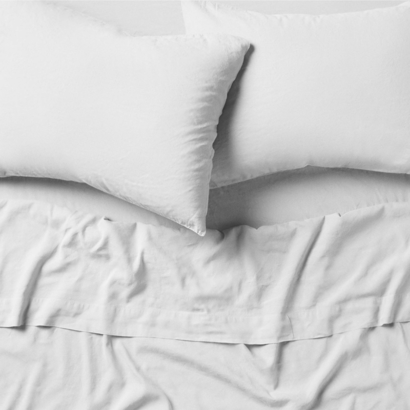 Linen Cotton Blend Pillowcases Cream Slub Texture Minimalist Bedding