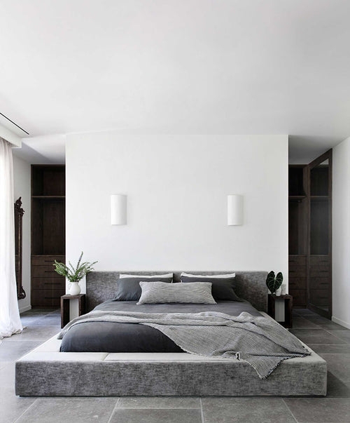 Linen Duvet Cover Set in Slate Gray with Relaxed Drape, Moody Bedroom