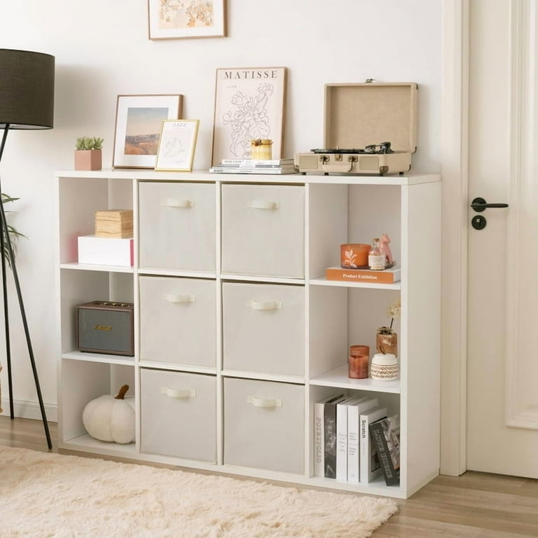 Linen-Like Storage Cubes 6-Pack with Metal Ring Handles