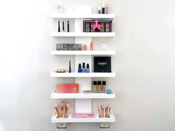 Makeup Organizer Wall-Mounted Acrylic Tiered Palette Storage