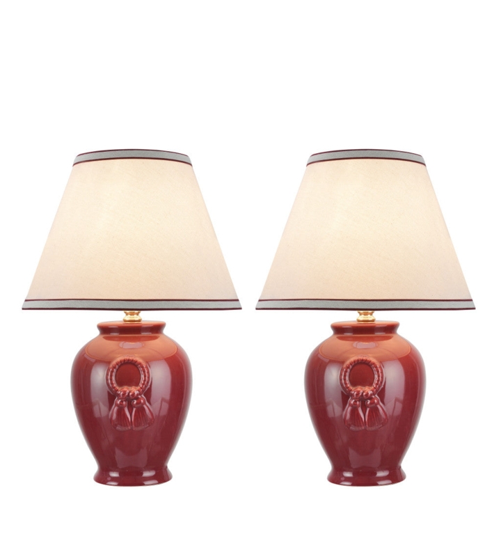 Matching Table Lamp Set with Glass Pillar Body and Brushed Silver Base