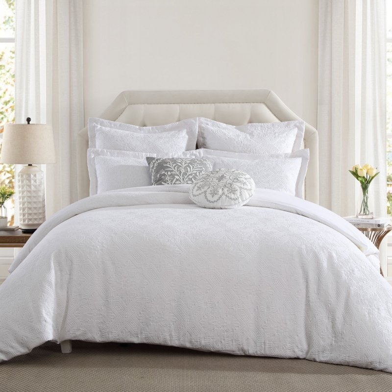 Matelasse Duvet Cover Set, Coastal Farmhouse Style