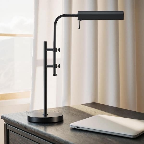 Matte Black Pharmacy Task Lamp Adjustable Swing Arm Metal Shade