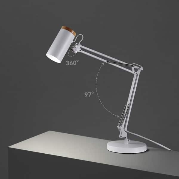 Matte Black Swing Arm Desk Lamp with Exposed Springs and Conical Shade