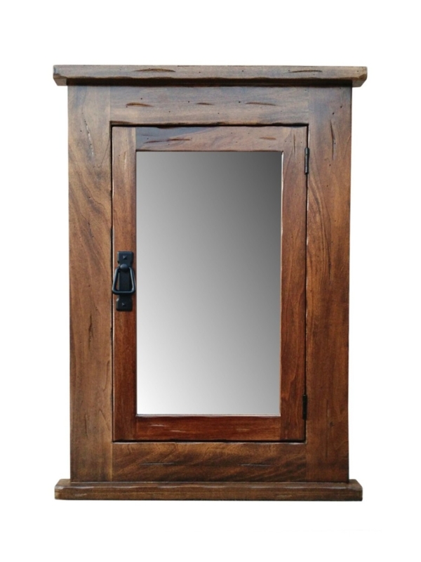 Medicine Cabinet Recessed Mission Style Wood Frame Handcrafted