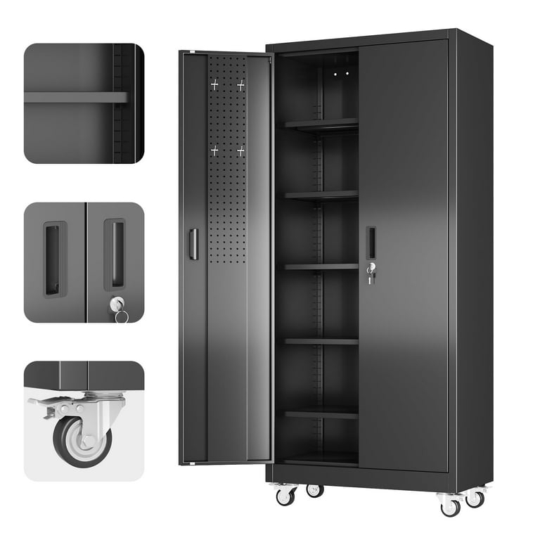 Metal Storage Cabinet: Industrial Mobile Workshop Tool Storage Unit