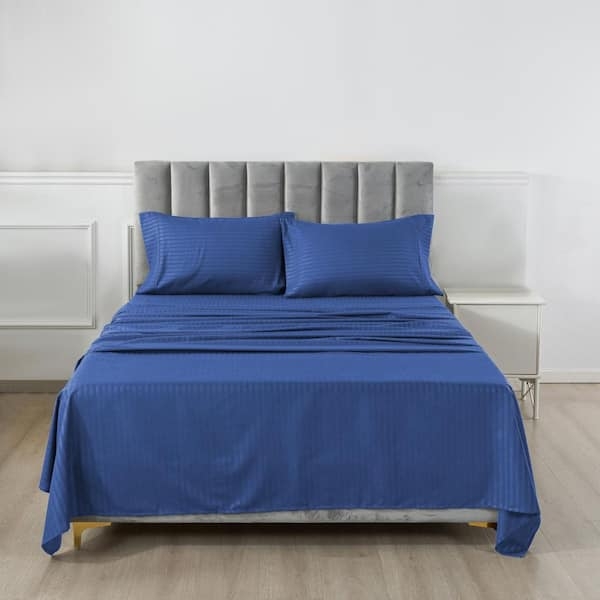 Microfiber Sheet Set, Striped Pattern, Classic Style.