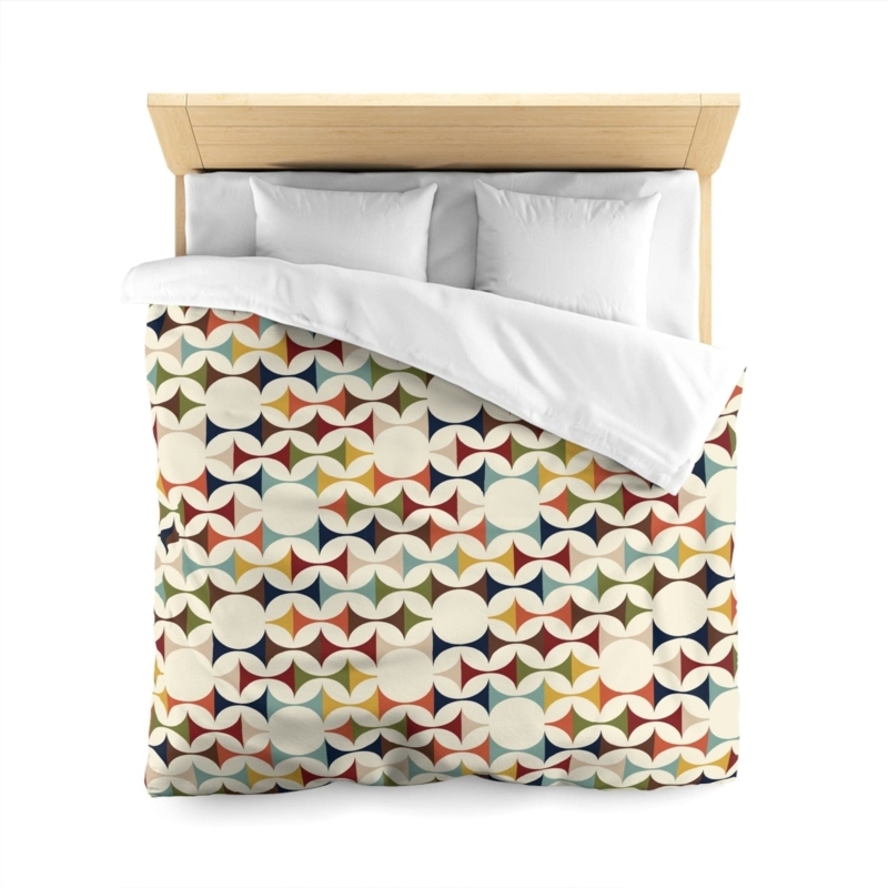 Mid Century Modern Bedroom Bedding Geometric Retro Color Block Duvet