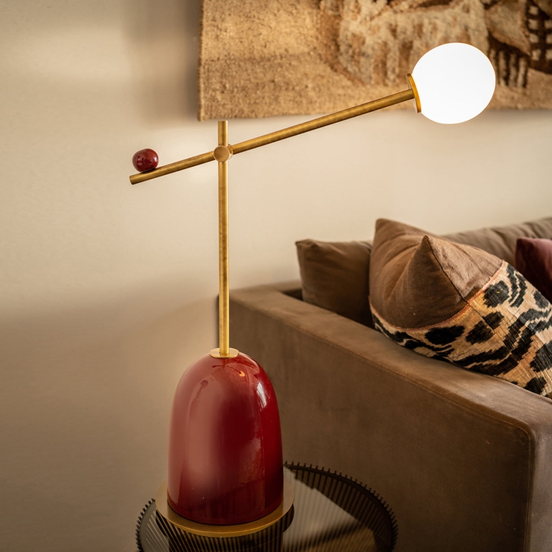 Mid Century Modern Table Lamp with Slender Silhouette and Brass