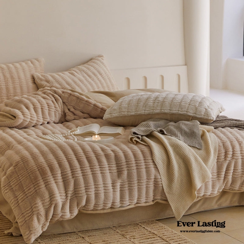 Milk Velvet Bedding Set Dusty Pink Plush Minimalist Decor