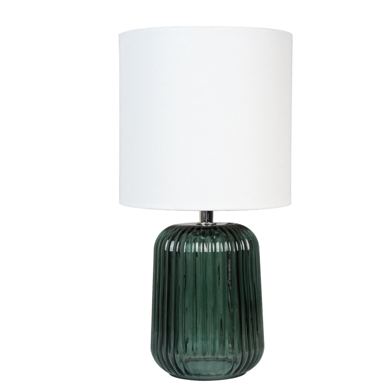 Mini Ribbed Translucent Glass Table Lamp Small Space Accent