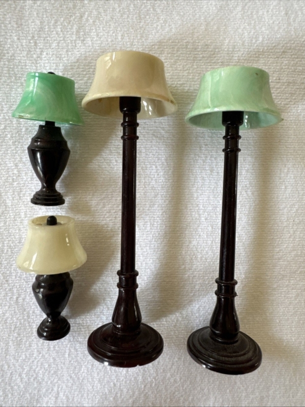 Miniature Mid-Century Lighting Vintage Dollhouse Accessories Set