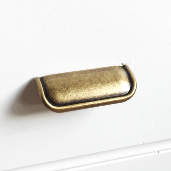 Minimalist Antique Bronze Finger Tab Pulls Extra Wide Edge Mount