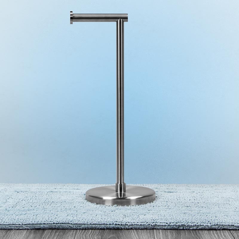 Minimalist Brushed Metal Freestanding Holder for Oversized Rolls